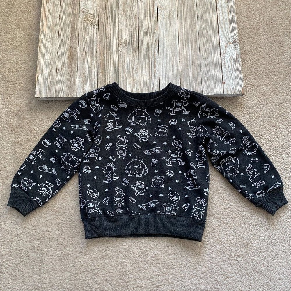 Alex & Jack Toddler Boys Dinosaur Monster Sweatshirt Size 3T Graphic Print Fun